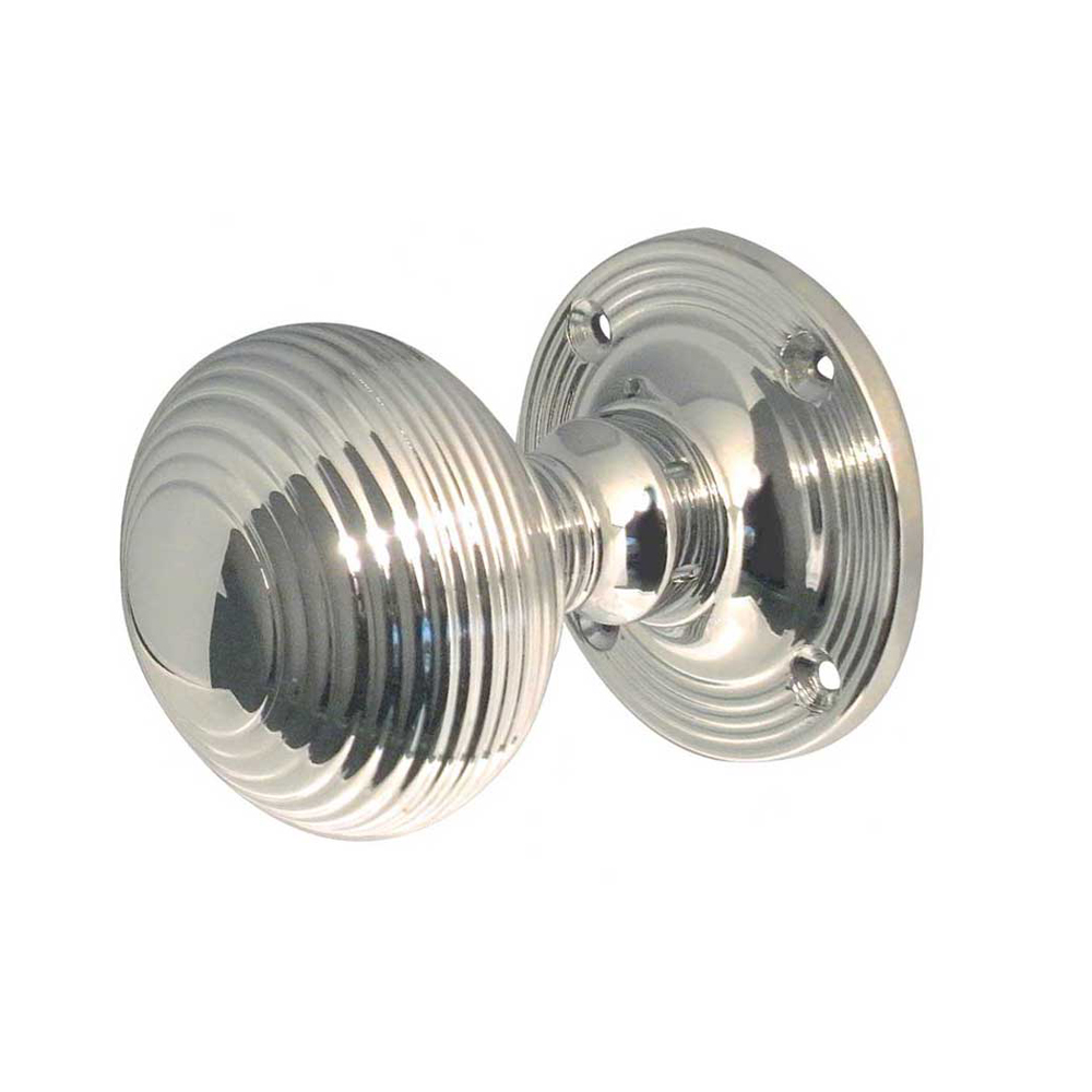 Reeded Mortice Knob - Polished Chrome (Sold in Pairs)